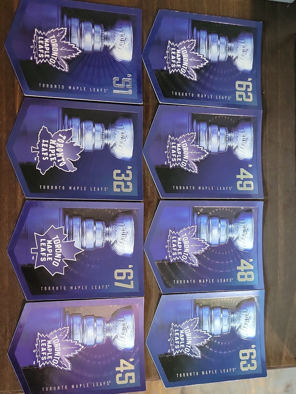 Blue Hockey Trading Cards - Set of 8